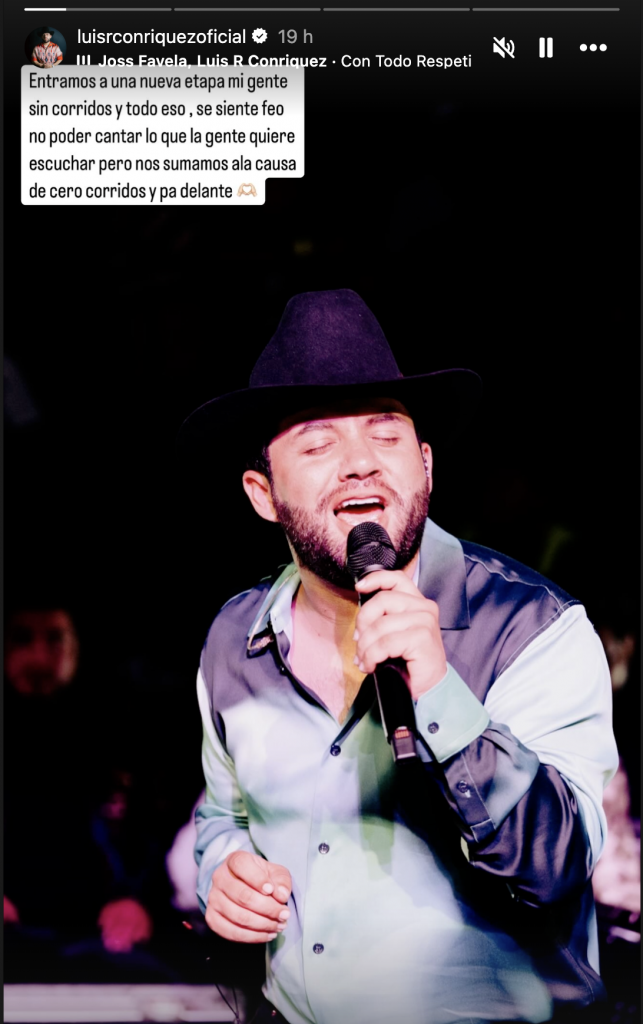 Luis R Conriquez no volverá a cantar corridos tumbados